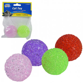 Brinquedo Bola de Borracha com Guizo Colors para Gatos - 4,9 cm
